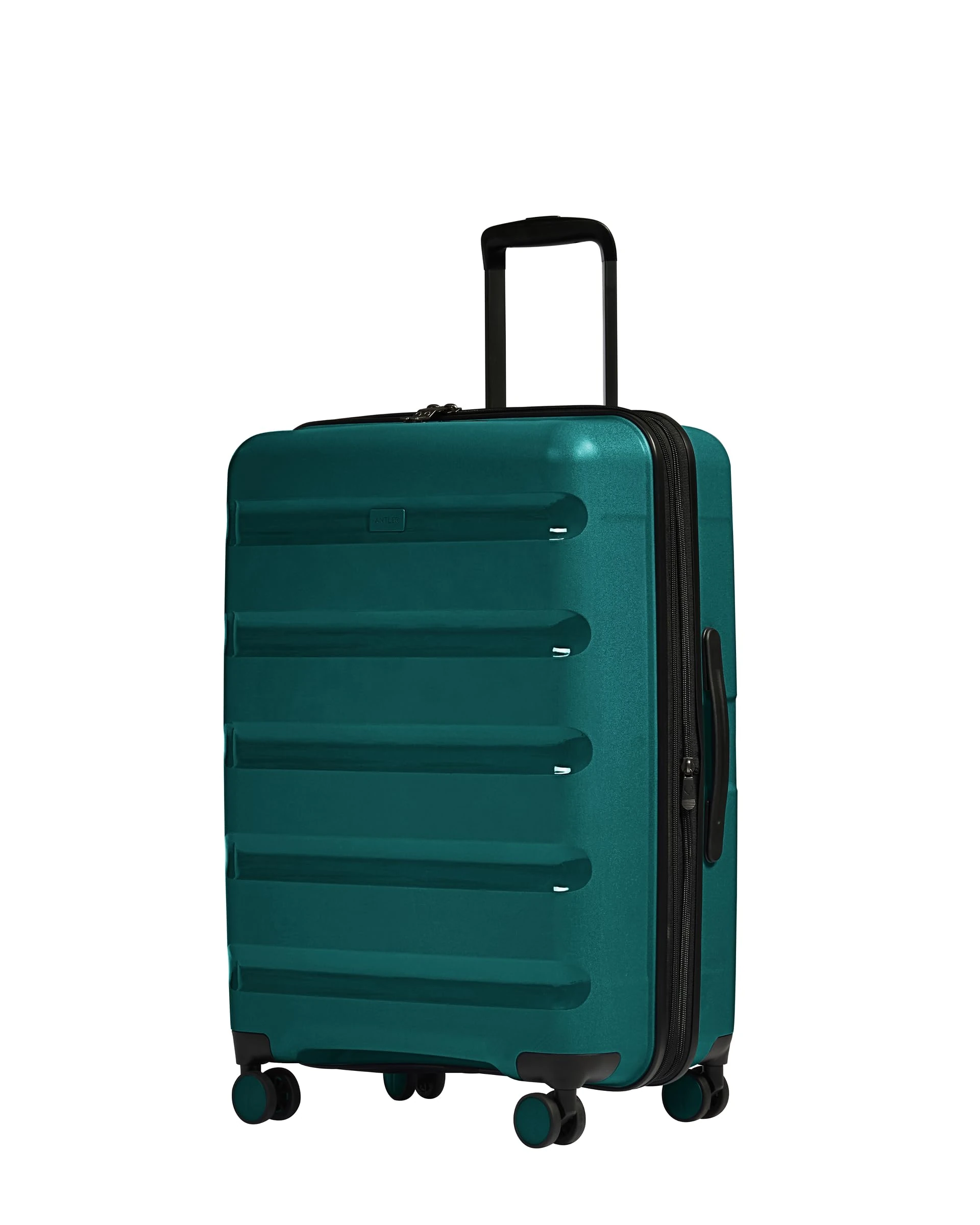 ANTLER - Logo Stripe Hard Shell Medium Suitcase - Durable, Lightweight & Expandable Luggage, 4 Spinner Wheels - Adjustable Handle, TSA Lock, 66 cm - Deep Teal