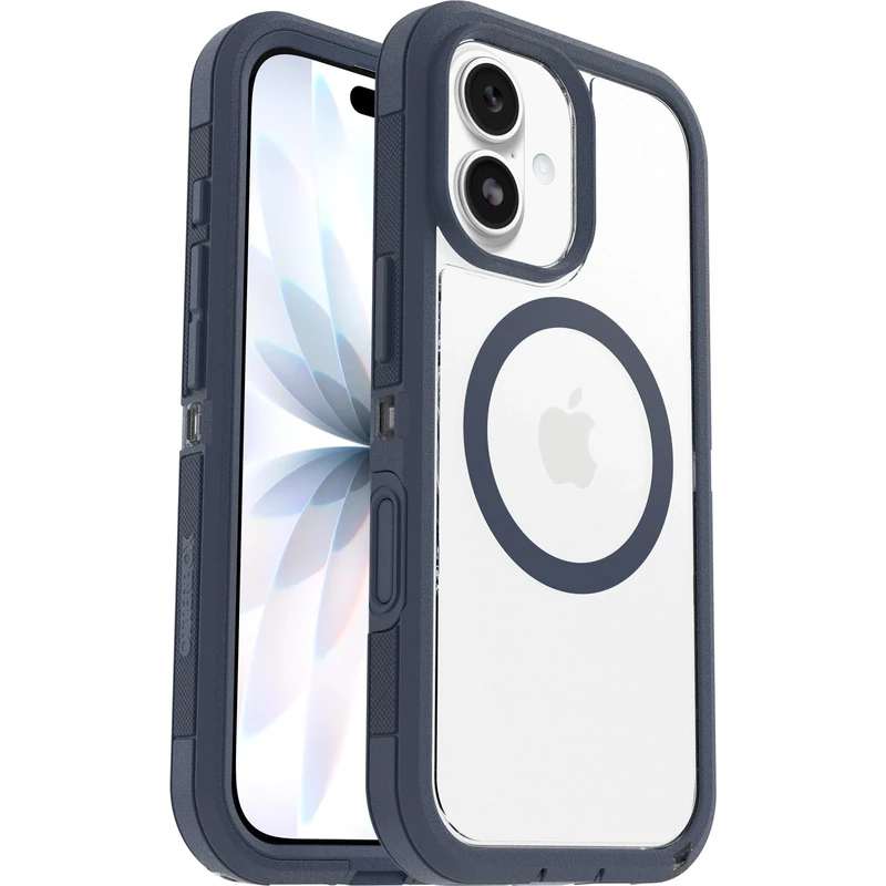 OtterBox Defender Series Pro XT Clear MagSafe Case for iPhone 17, Shockproof, Drop proof, Ultra-Rugged, Protective Case, 7x Tested to Military Standard, Clear/Blue