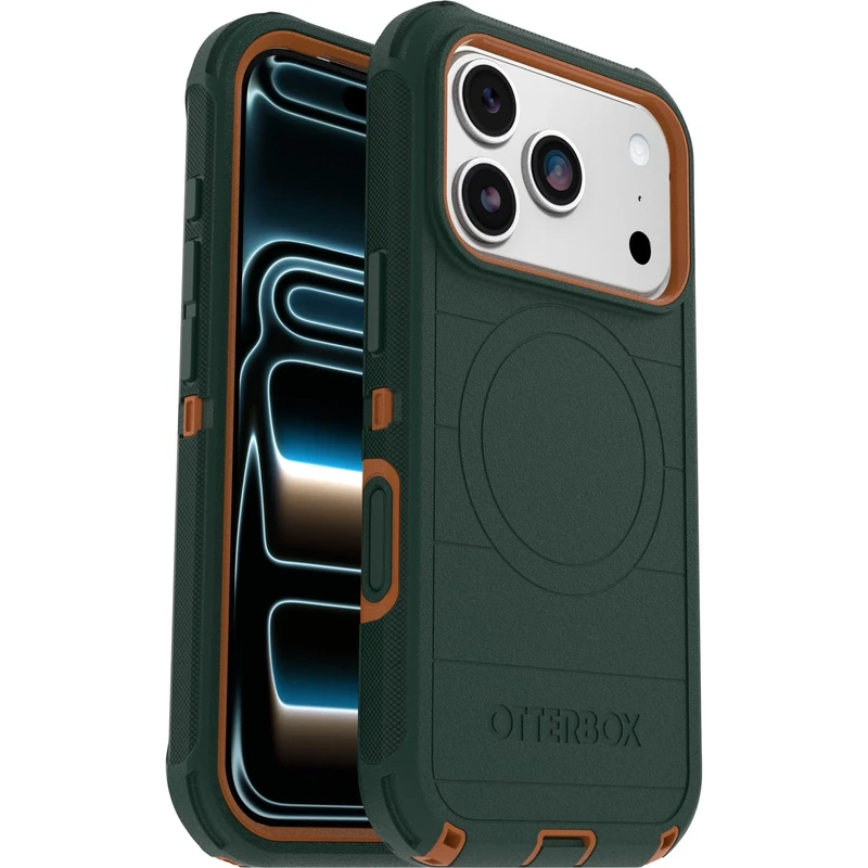 OtterBox Defender Series Pro MagSafe Case for iPhone 17 Pro, Shockproof, Drop Proof, Ultra-Rugged, Protective Case, 7x Tested to Military Standard, Green