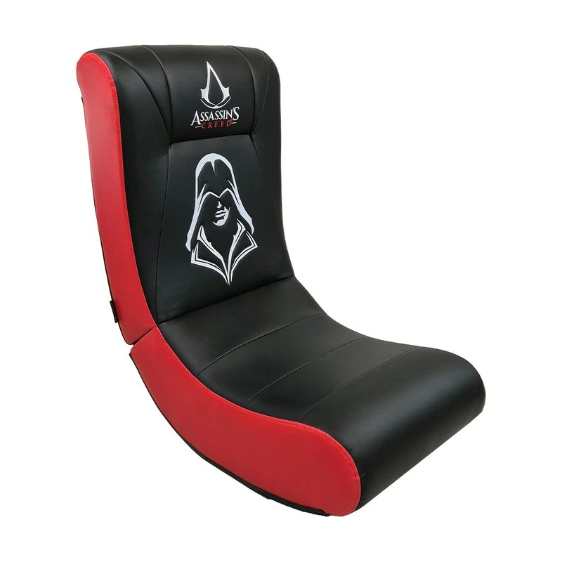 Subsonic - Assassin's Creed Gaming Rocking Chair - Officially Licensed Ergonomic Rocking Chair - Black and Red faux Leather with Embroidery – Comfortable Chair for Living Room or Bedroom