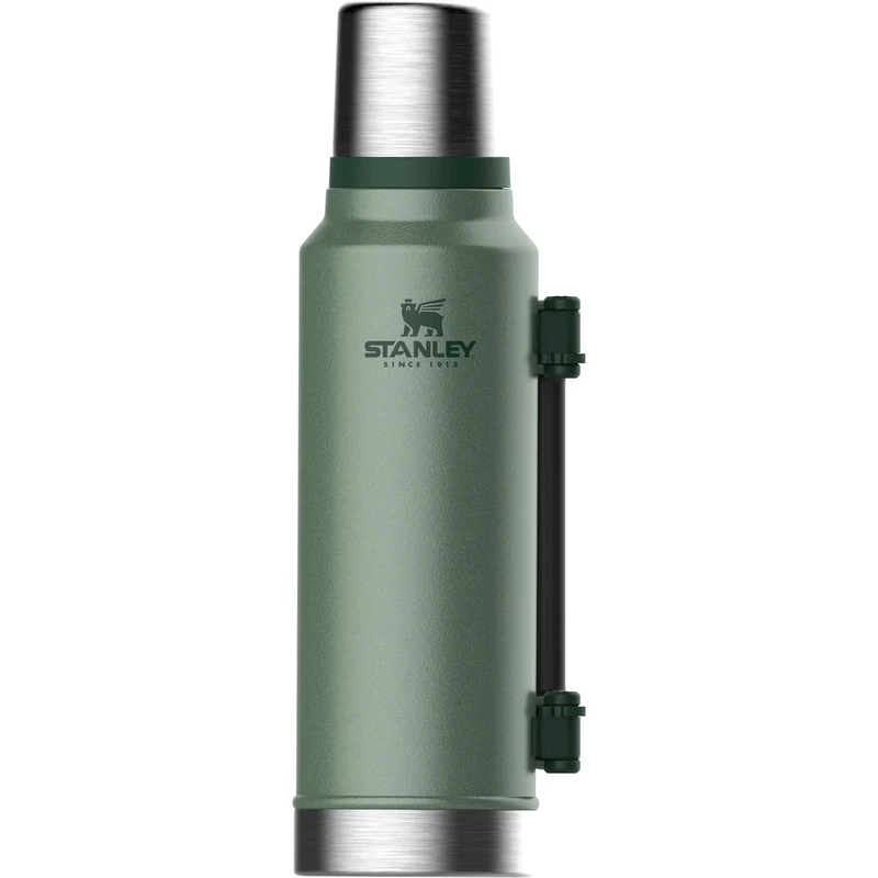Stanley 1913 Classic Legendary Thermal Flask 1.4L - Keeps Hot Or Cold for 40 Hours - BPA-Free Insulated Bottle - Stainless Steel Coffee Flask - Leakproof - Dishwasher Safe - Hammertone Green