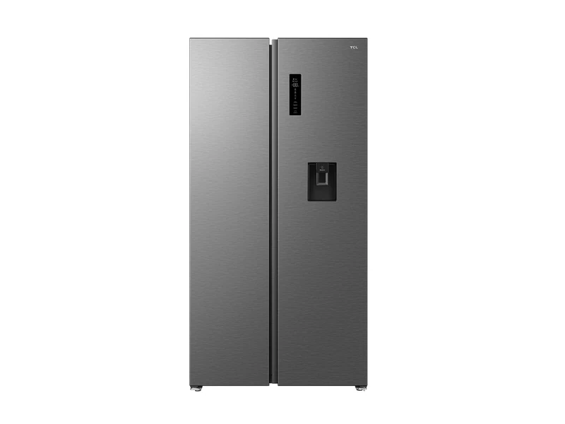 TCL 605L 90cm Side by Side Fridge Freezer Free Built-In, T-Fresh with Water Dispenser Metal Cool- RC605SXD0UK