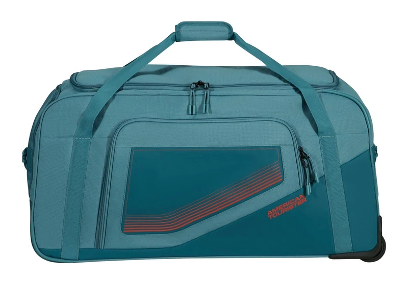 American Tourister City Racer - Travel Bag with Wheels 68 cm, 98 L - Lots of Storage Space & Separate Shoe Compartment - Water Repellent, Multiple Handles, Sturdy - Blue (Petrol)