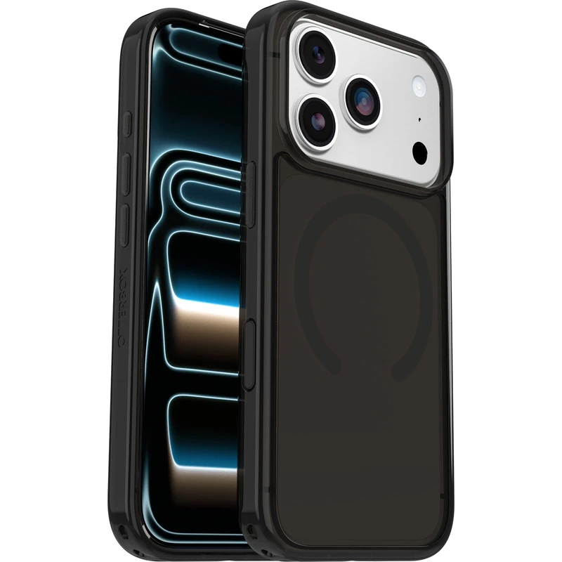 OtterBox Symmetry Series Clear MagSafe Case for iPhone 17 Pro, Shockproof, Drop proof, Protective Thin Case, 3x Tested to Military Standard, Black Mist, Non-Retail Packaging