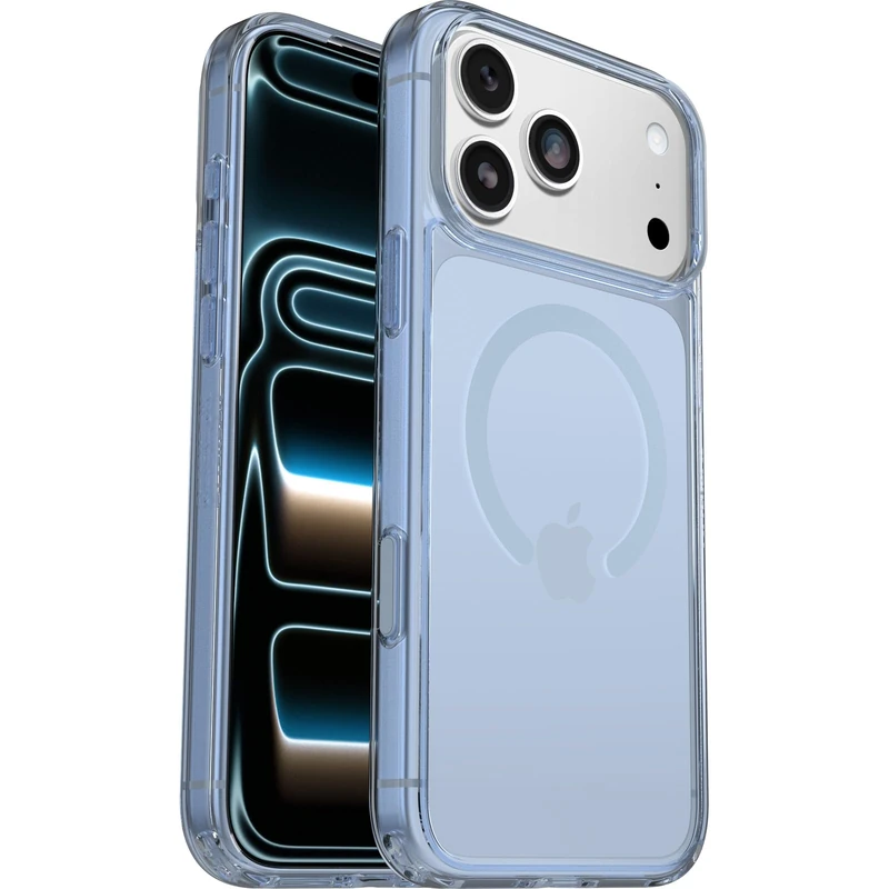 OtterBox Symmetry Series Clear MagSafe Case for iPhone 17 Pro Max, Shockproof, Drop proof, Protective Thin Case, 3x Tested to Military Standard, Clear/Blue