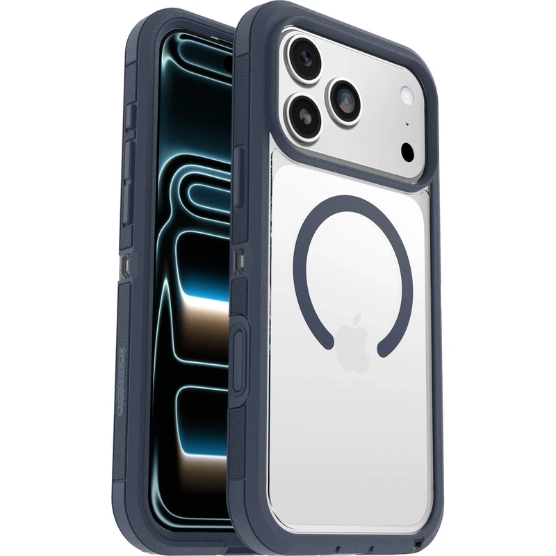 OtterBox Defender Series Pro XT Clear MagSafe Case for iPhone 17 Pro Max, Shockproof, Drop proof, Ultra-Rugged, Protective Case, 7x Tested to Military Standard, Clear/Blue