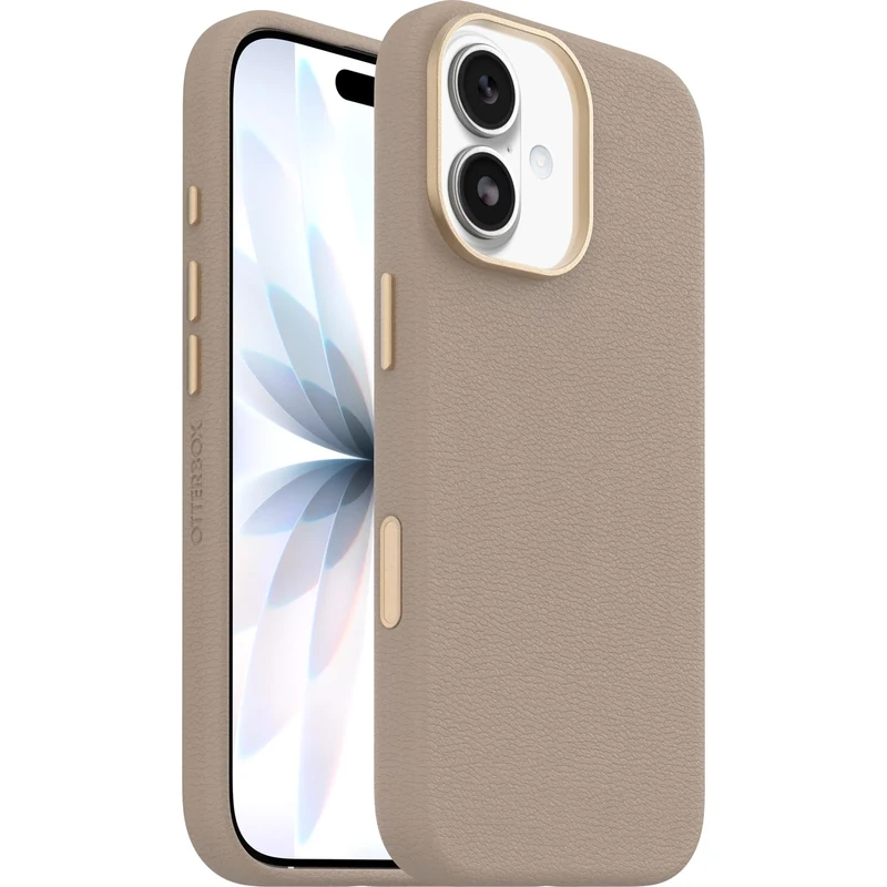 OtterBox Symmetry Series Cactus Leather MagSafe Case for iPhone 17, Shockproof, Drop proof, Protective Thin Case, 3x Tested to Military Standard, Grey