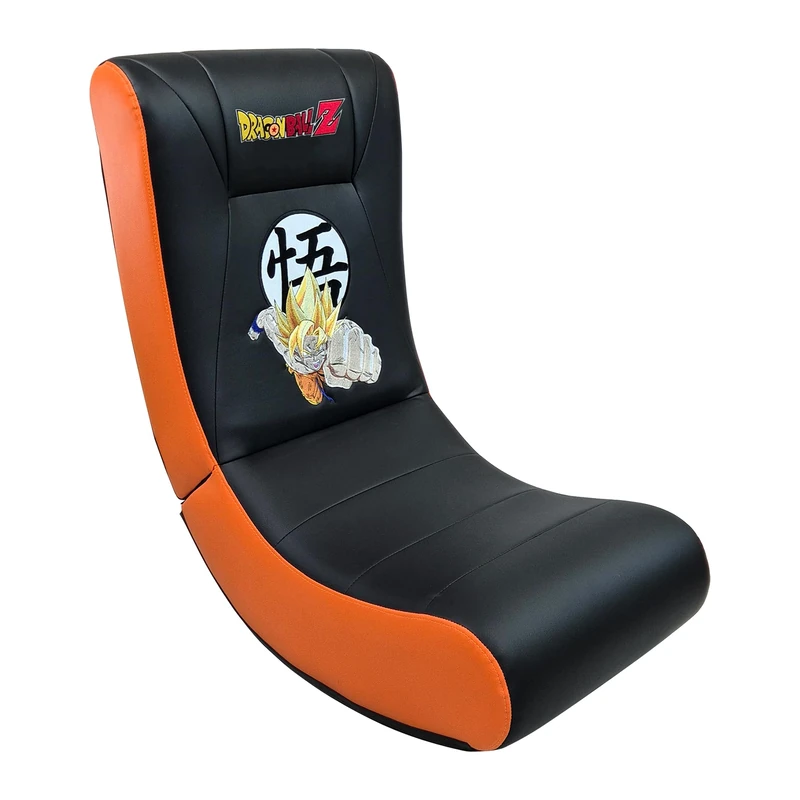 Subsonic - Dragon Ball Gaming Rocking Chair – Officially Licensed Ergonomic Rocking Chair - Black and Orange Leatherette with Embroidery - Comfortable Chair for the Living Room or Bedroom