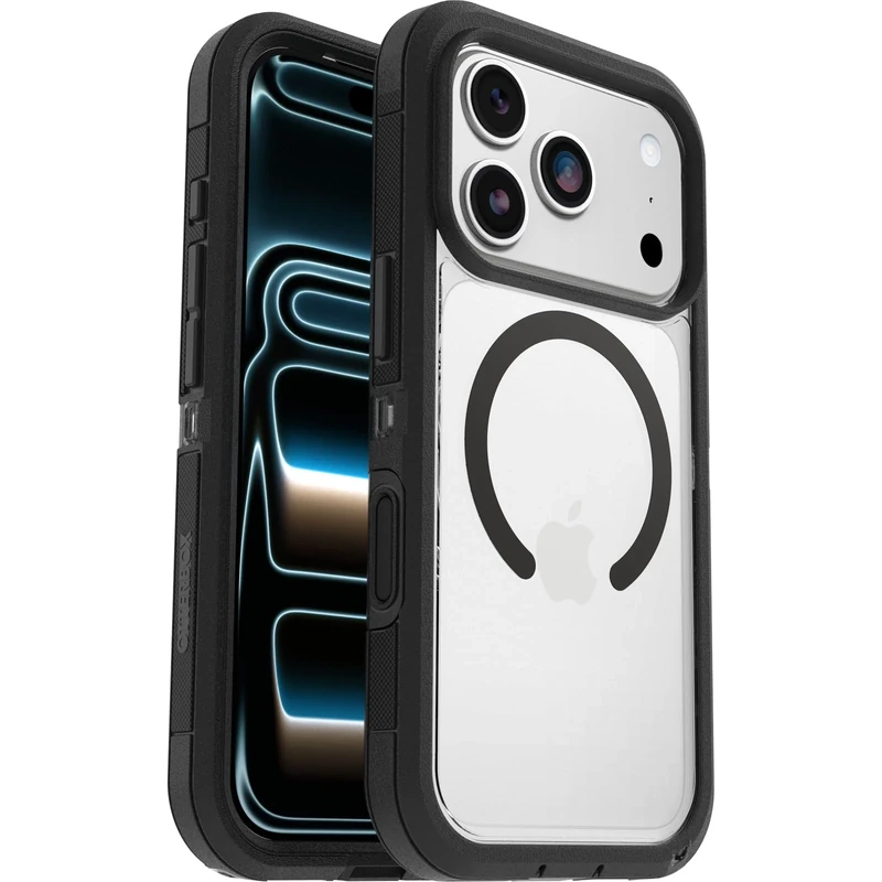 OtterBox Defender Series Pro XT Clear MagSafe Case for iPhone 17 Pro, Shockproof, Drop proof, Ultra-Rugged, Protective Case, 7x Tested to Military Standard, Clear/Black