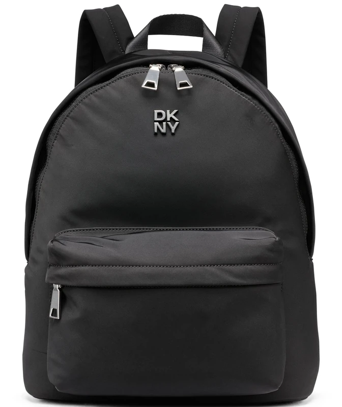 DKNY Women's Jenny Backpack, Black and Silver
