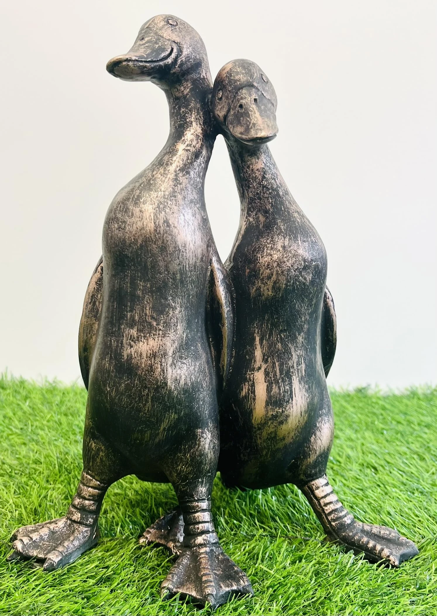 My Square Mile Vintage Duck Garden Ornament Outdoor/indoor Statue Sculpture Pair Of Love Ducks Gift (Medium 19cm)