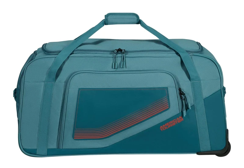 American Tourister City Racer - Travel Bag with Wheels 77 cm, 129 L - Lots of Storage Space & Separate Shoe Compartment - Water Repellent, Multiple Handles, Sturdy - Blue (Petrol)