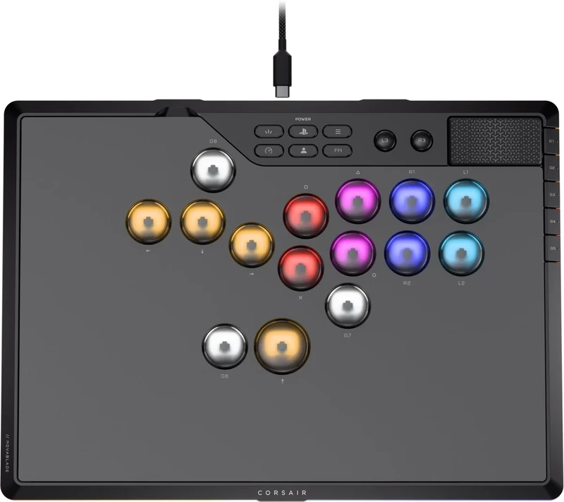 Corsair NOVABLADE PRO Wireless Hall Effect Leverless Controller – 15-Main Key Layout, 1000Hz Polling, 2.4GHz Wireless, SOCD, MGX Hyperdrive Hall Effect Magnetic Switches – PS5, PS4, PC – Black