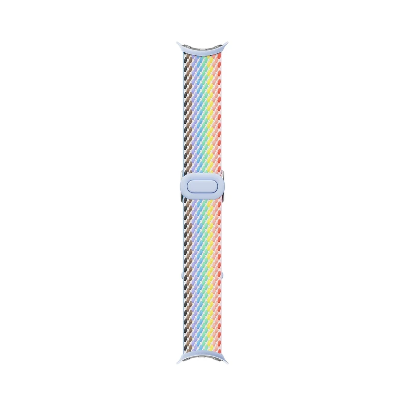 Google Pixel Watch Woven Band - Only compatible with the 45 mm Pixel Watch 3 and 4 - Rainbow Pride (Made by Google)