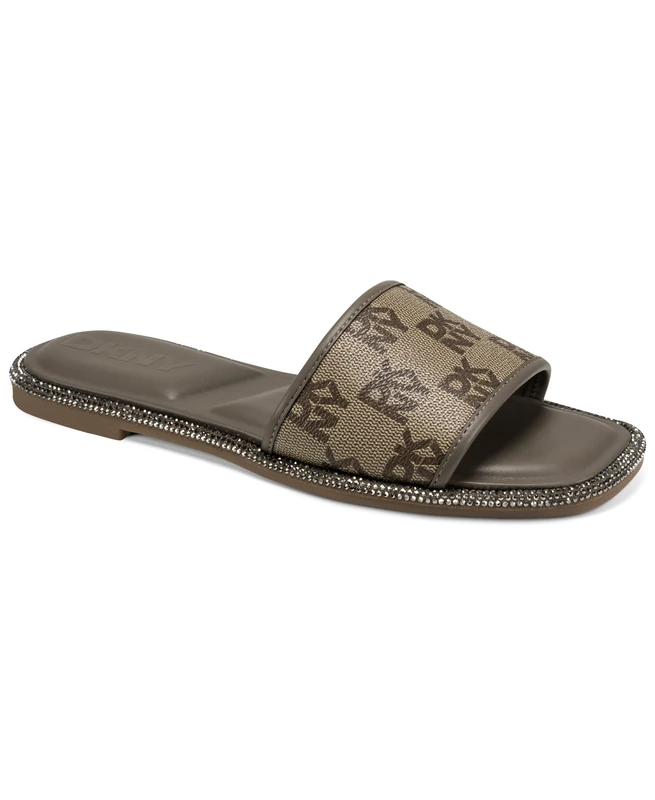 DKNY Badin-Flat Slide 5 mm, Women's Sliding Sandals, Chino, 37 EU