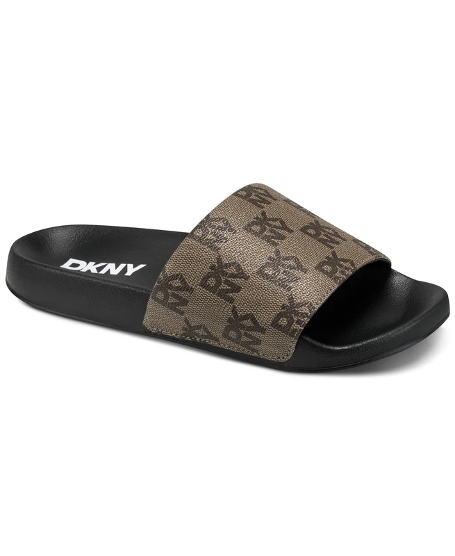 DKNY Women's Zella-Flat Slide 15mm Slide Sandals, Chino, 6.5 UK