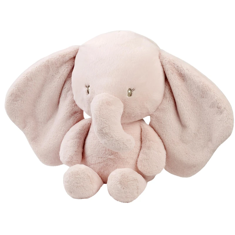 Nattou FanFan Maxi Cuddly Toy Elephant Made of Long Pile Plush, Companion from Birth, Approx. 60 cm, Polyester, Pink - Image 1