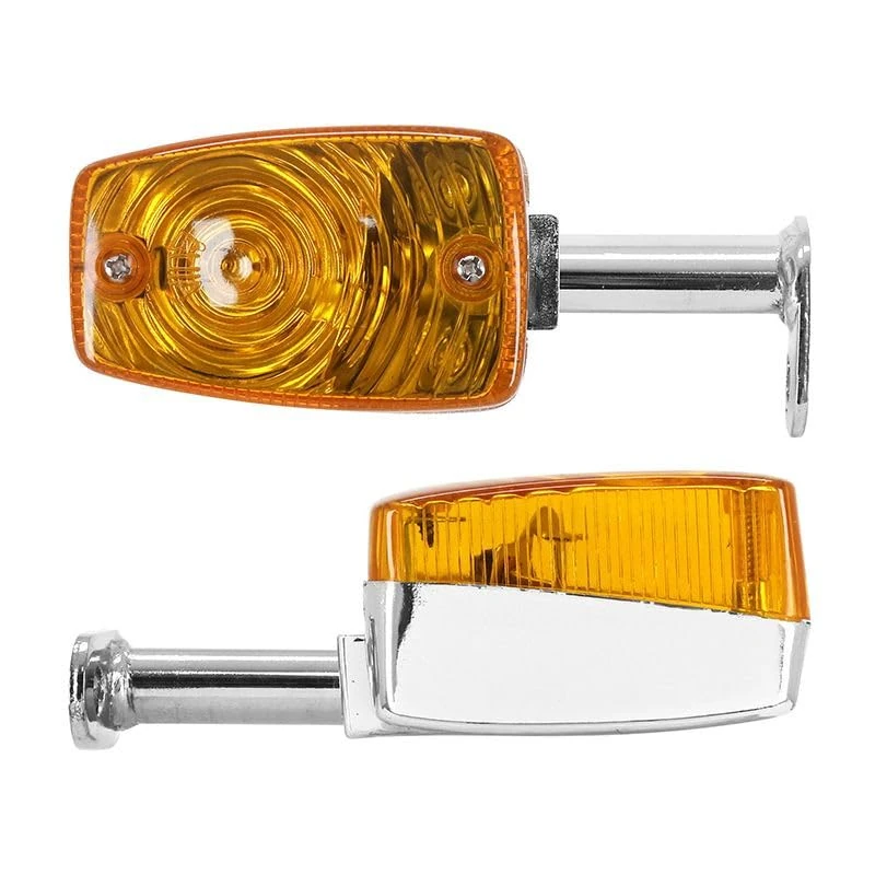 cyclingcolors Right + Left Turn Signal for Scooter, Motorcycle, Moped, Compatible with MBK 51, Motobecane, Motoconfort, Luxor 2008, Chrome