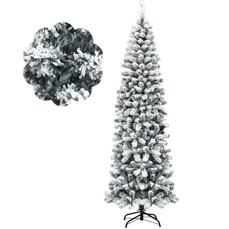 FANTASK Artificial Christmas Trees, Polyvinyl Chloride, Snow, 225 cm - Image 1