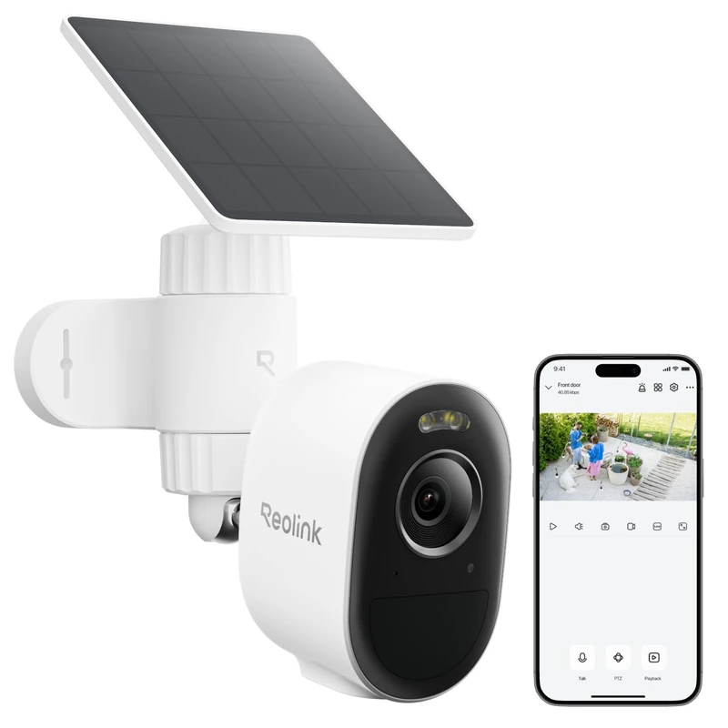Reolink Solar Security Camera Outdoor Wireless for Garage, Yard, Gate - 5MP Argus 3 Pro with AI Detection, 4-Month Battery, 2.4/5GHz WiFi, No Subscription Needed, IP67 Weatherproof