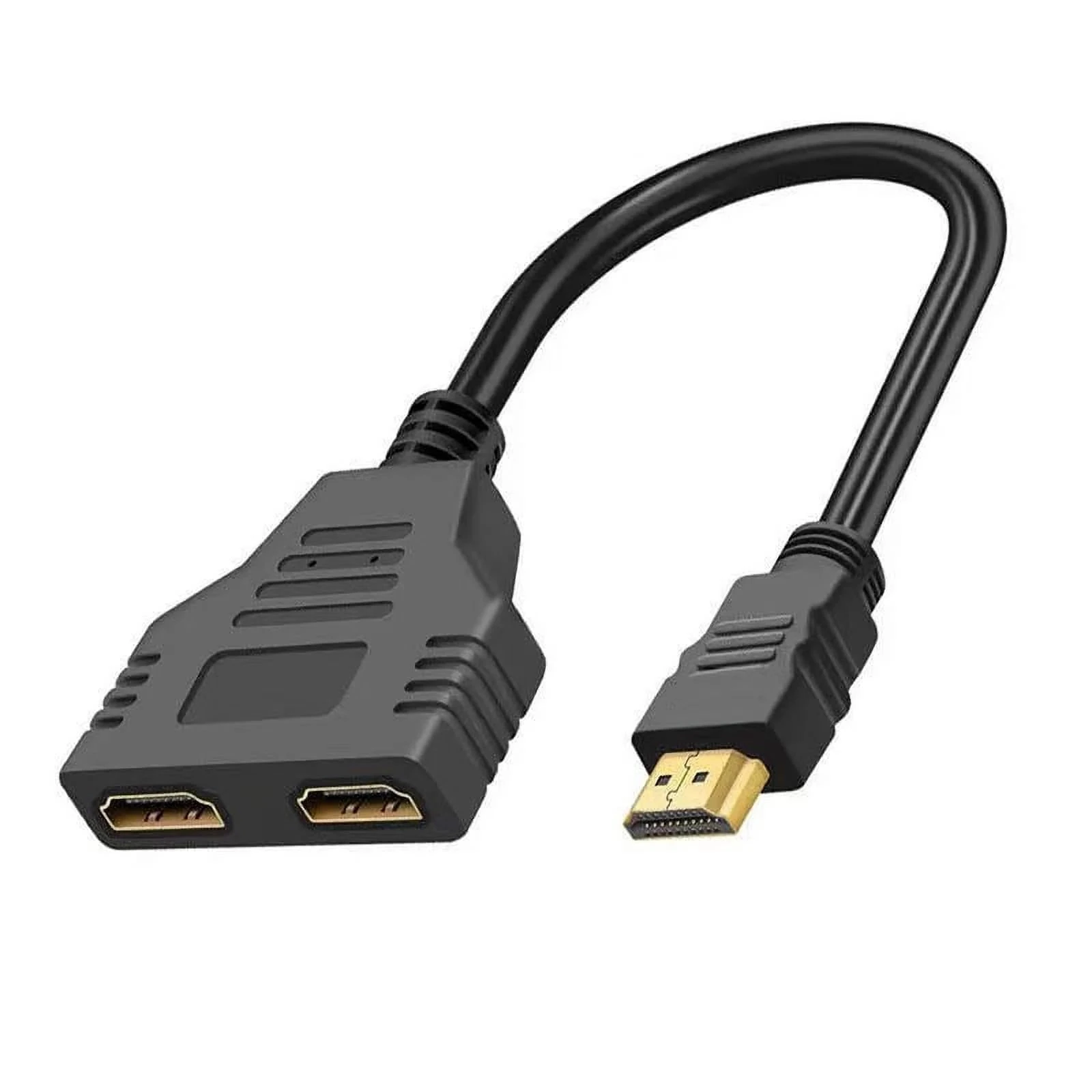 YUYEJIAYE HDMI Splitter 1 in 2 Out Adapter: Plug & Play Male to Dual Female Converter, 1080p HD for Dual Monitors, TV/Projector/DVD - Note: Max 1.5m Extension & Single Display on Older Devices