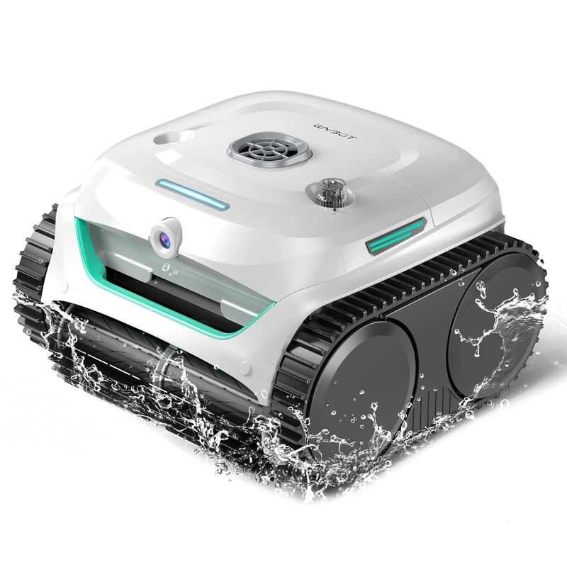WYBOT C2 Vision-A Wireless Pool Robot Battery with AI Camera, 8 Modes, Strong Suction Power, Dual Filter, Waterline, Pool Robot Battery Wall and Floor, App White