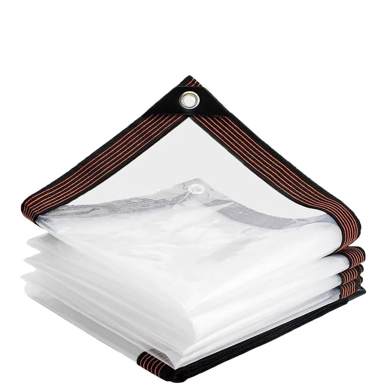Waterproof Clear Tarpaulin with Eyelets, 3m x 4m PVC Tarps Thicken Tarp Cover, Outdoor Transparent Cover for Garden Patio Lawn Plants Greenhouse or Barn