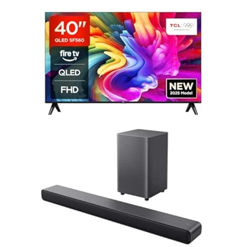 TCL 40SF560-UK with Fire TV+ TCL S55HK 2.1 channel Dolby Atmos Soundbar