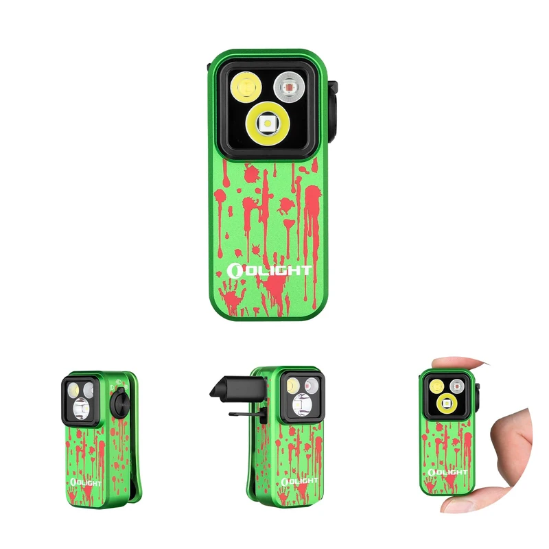 OLIGHT Oclip Pro Pocket Clip Rechargeable EDC Flashlight 500LM Compact Convenient USB C Charging Magnetic Portable for Night Work Tool (Zombie Green)