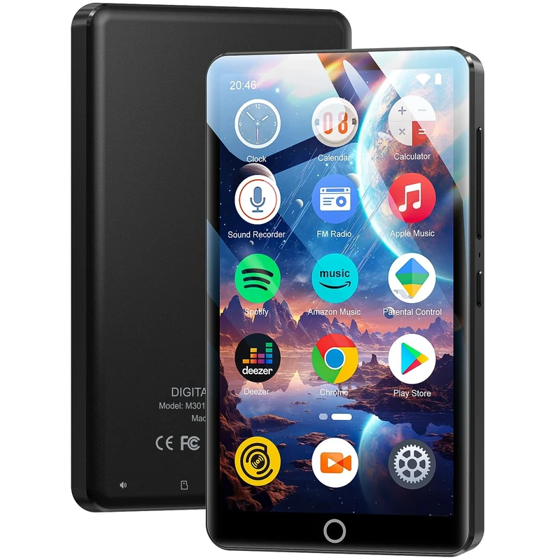 96GB MP3 Player with Bluetooth and WiFi, Portable 4.02 Inch Touchscreen MP4 Players, Android Kids MP3 Player with Spotify, Audible, Deezer, App Store, Digital HIFI Music Player with Speaker, up to 1TB