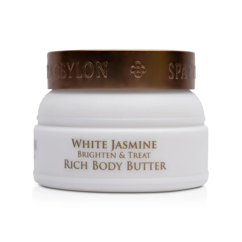 Spa Ceylon WHITE JASMINE Brighten & Treat Rich Body Butter | Jasmine Overnight Body Butter | For Dry & Dull Skin | Vegan | 200g