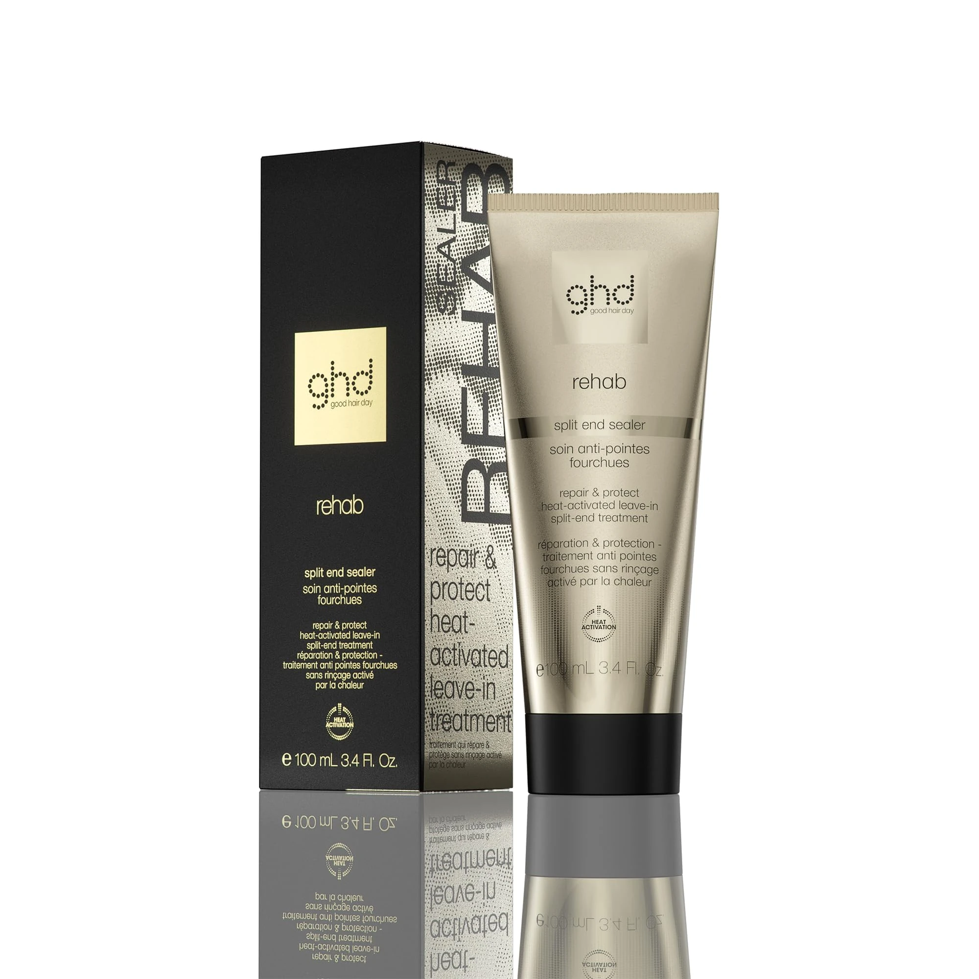 ghd Rehab Split End Sealer, Heat-Activated Leave-In Split End Treatment To Repair & Protect - 100ml