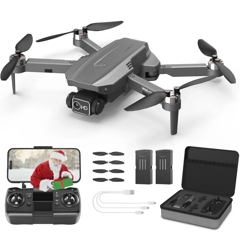 Wipkviey Drone with Camera 4K Professional for Adults, Foldable RC Quadcopter for Beginners, GPS Drones with Brushless Motor, 5G WiFi Transmission,Follow Me, Toys Birthday Present