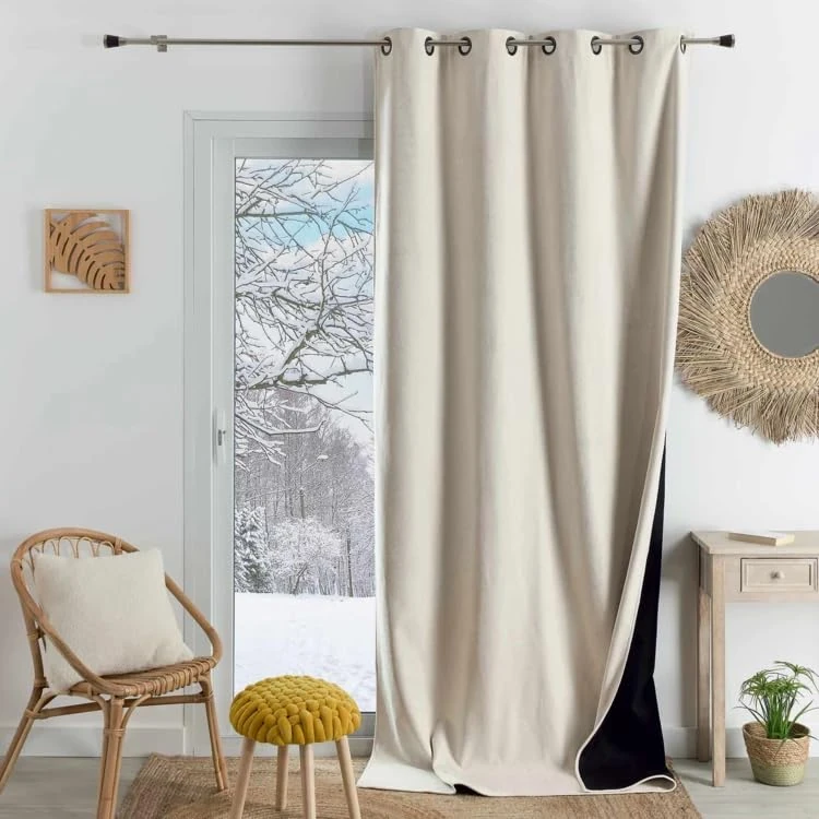 Home Maison Phonic and Semi-Blackout Thermal Curtain – 140 x 300 cm – Off-White – 8 Gun Eyelets Ready to Hang - Image 1