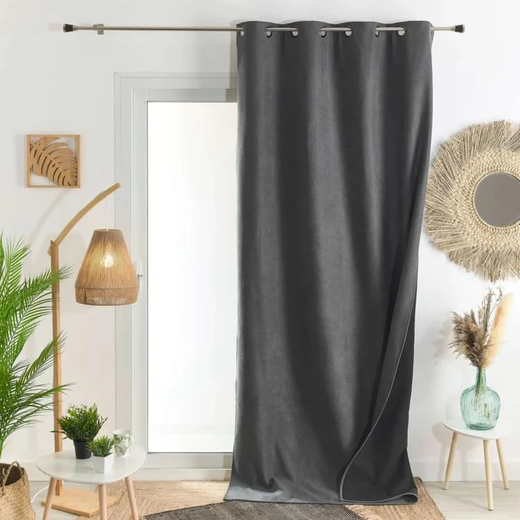 Home Maison Phonic and Semi-Blackout Thermal Curtain – 140 x 300 cm – Anthracite Grey – 8 Gun Eyelets Ready to Hang - Image 1