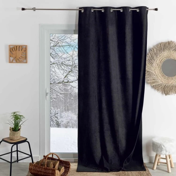 Home Maison Phonic and Semi-Blackout Thermal Curtain – 140 x 300 cm – Black – 8 Gun Eyelets – Ready to Hang - Image 1