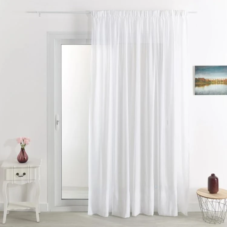 FR Fire Retardant Net Curtain 300 x 260 cm White – Ruffle Tape – Reinforced Safety – Ready to Hang