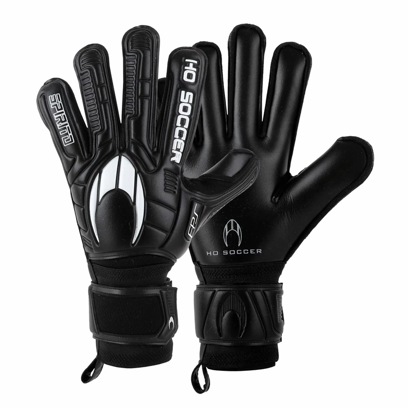 HO Soccer Spirito Black Protek Flat Goalkeeper Gloves, Unisex Adult, Black, 9.5