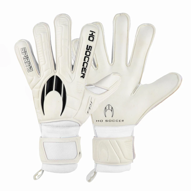 HO Soccer Spirito White Protek Flat Goalkeeper Gloves, Unisex Child, White, 6.5