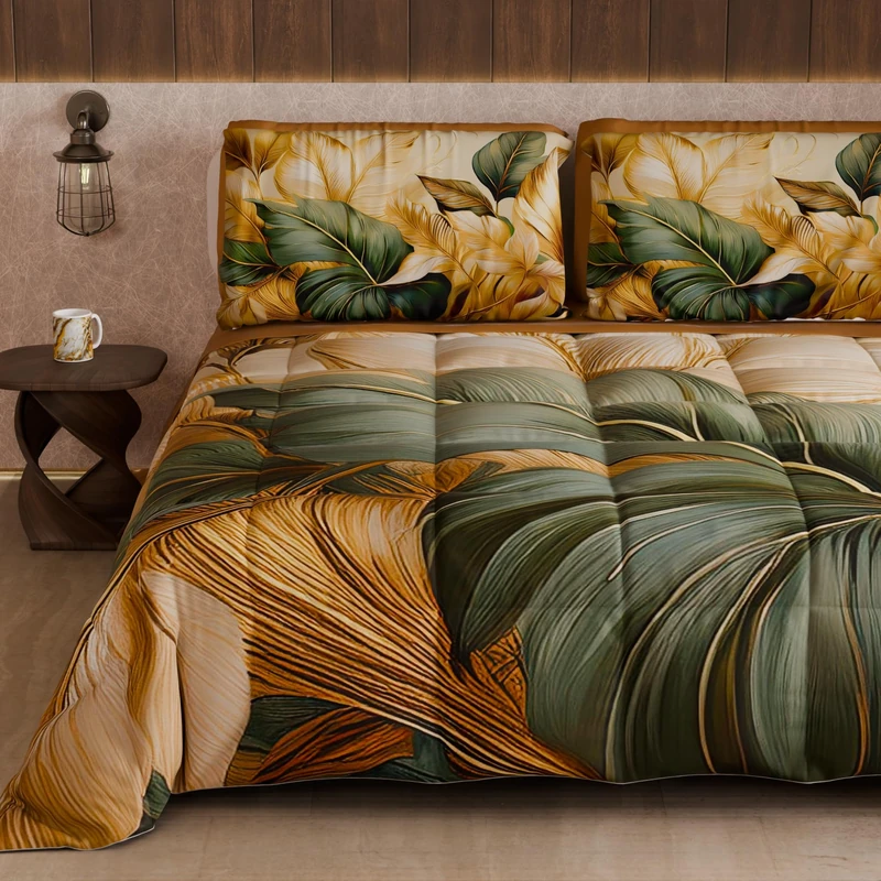 PETTI Artigiani Italiani - Winter Quilt, Winter Duvet, Double Sided Quilt, Solid Colour and Digital Floral Print 25 165, 100% Microfibre, Made in Italy - Image 1