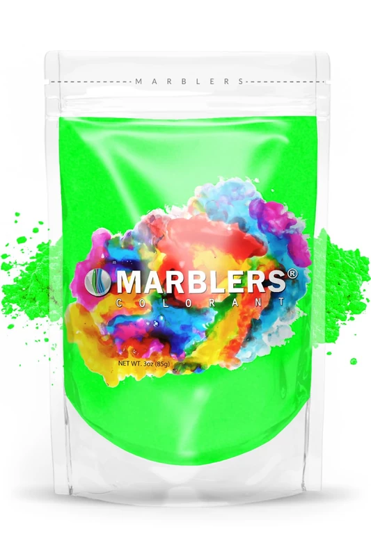 MARBLERS Fluorescent Mica Powder [Neon Green] 3oz (85g) | Matte Pigment | Dye | Non-Toxic | Vegan | Cruelty-Free | Nail Polish, Nail Art, Soap, Slime, Candle, Resin, Epoxy, Acrylic Paint - Image 1
