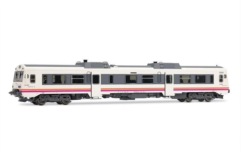 Electrotren Hobby HE2505S RENFE, diesel railcar 9-596-006-7 "Tamagotchi" white livery, ep. V-VIDCC sound decoder for 14+, adults and model railway collectors