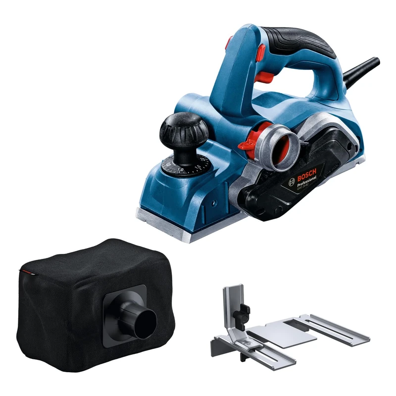 Bosch Professional Planer GHO 20-82 (Power 700 W, Right and Left Hand Operation, with mounting Key, Parallel Guide, dust Bag)