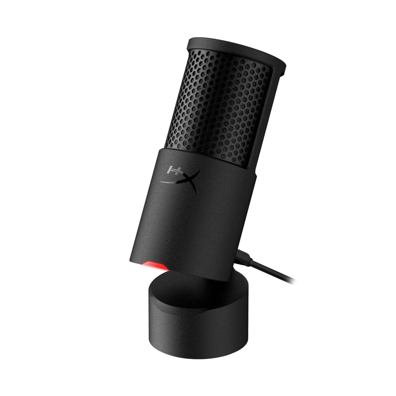 HyperX SoloCast 2 – Gaming USB Condenser Mic for PC | USB-C to USB-A | Built-in Pop Filter | Internal Shock Mount | Plug and Play | 24-bit / 96kHz | Compact Tiltable Stand | Black