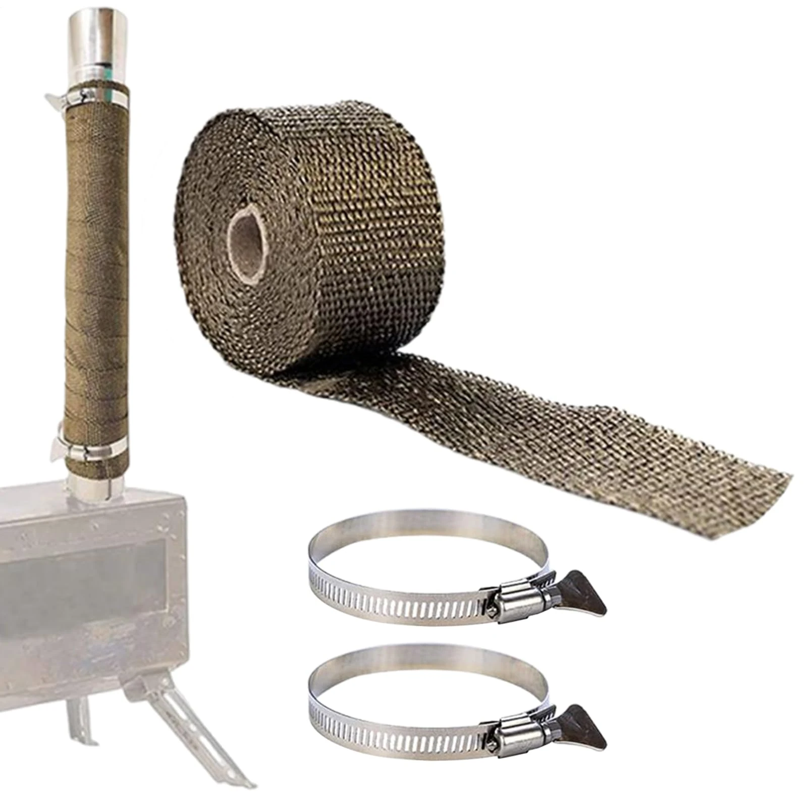 Biniveil Pipe Wrap Tape | Chimney Scald Protection - Removable Protective Pipe Wrap Tape for Electrical Wire, Heater, Fireplace, Exhaust Tube, Furnace