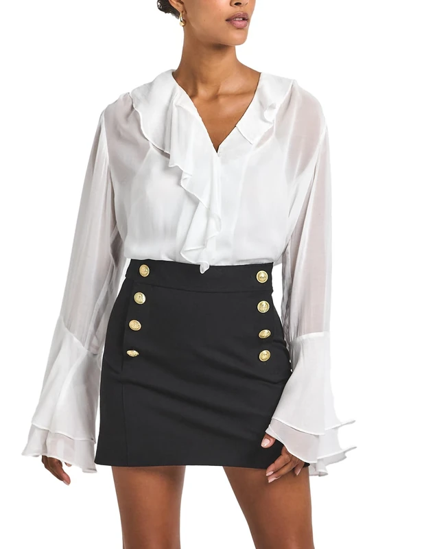 Derek Lam 10 Crosby Women's Reyna Mini Skirt, Black, 0