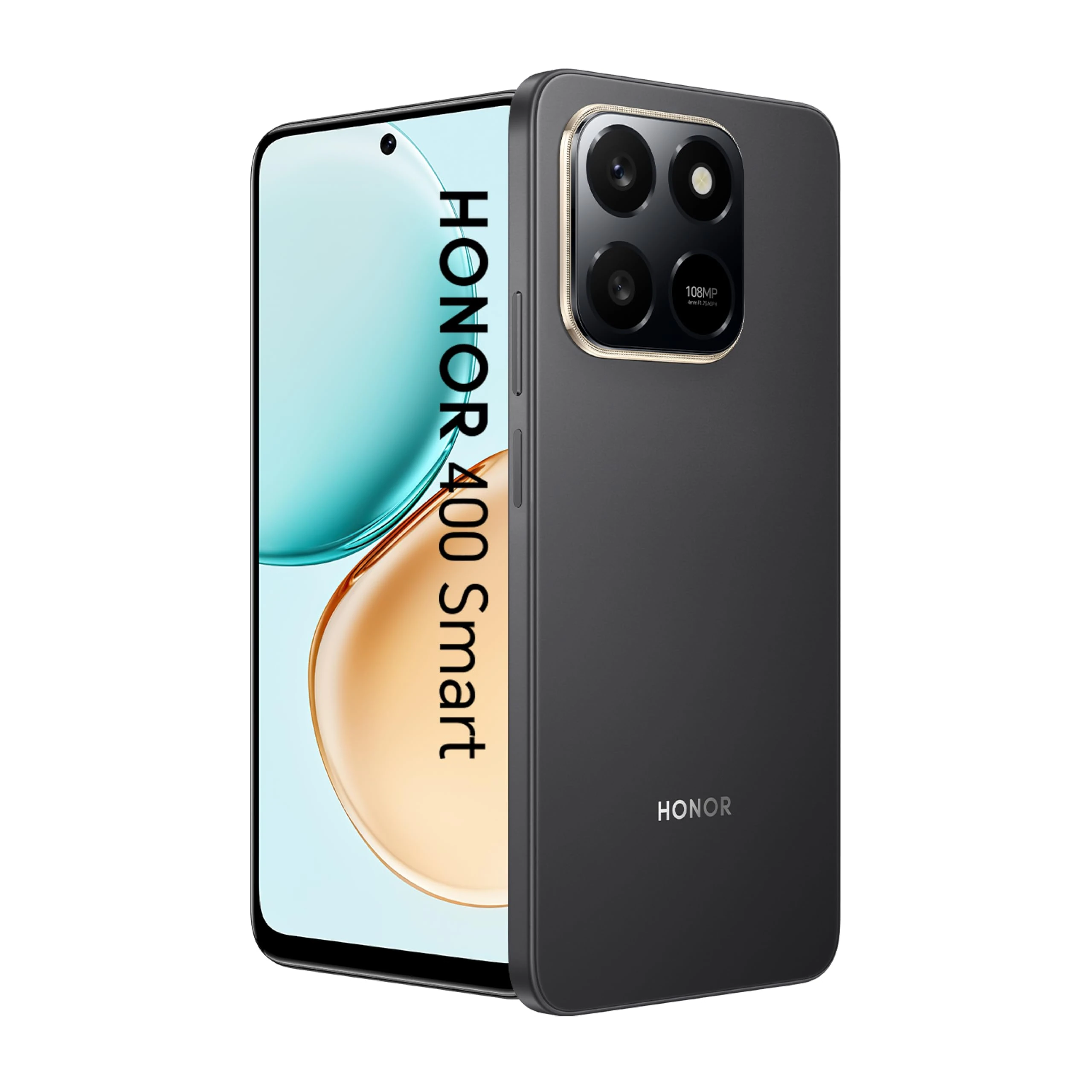 HONOR 400 Smart 4G Mobile Phone Unlocked, 6.77-Inch 120Hz Enhancement Display,6350mAh All Day Battery,108MP Ultra-clear Camera,AI Button,6GB+128GB,5-star Drop Resistance,Dual SIM, Android 15,Black