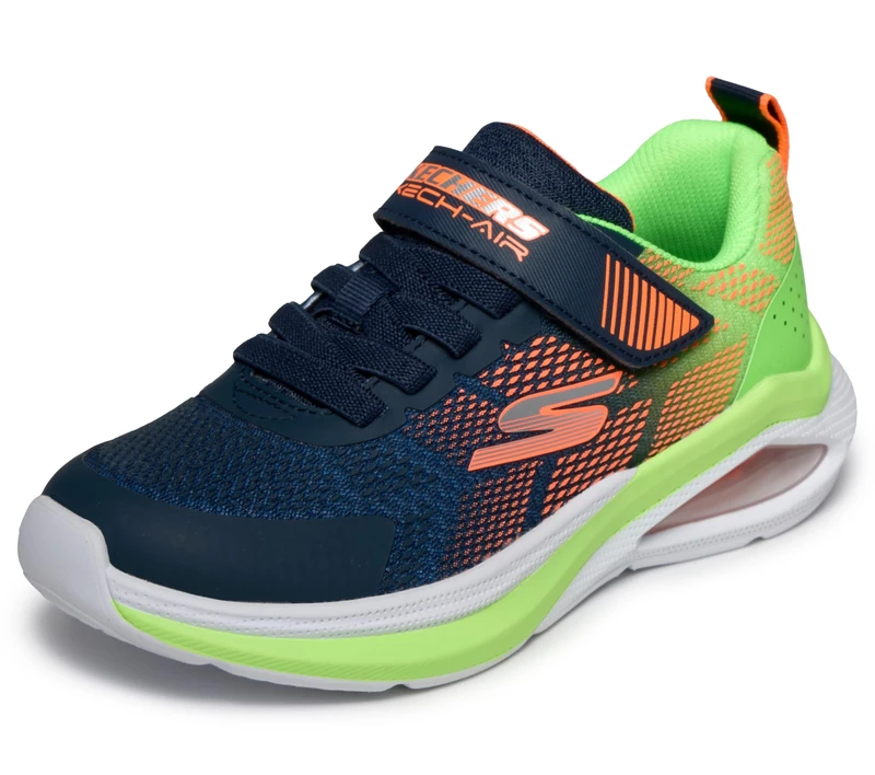 Skechers Boys' Microspec Max Velocity Trainer, Navy, 1 UK Child