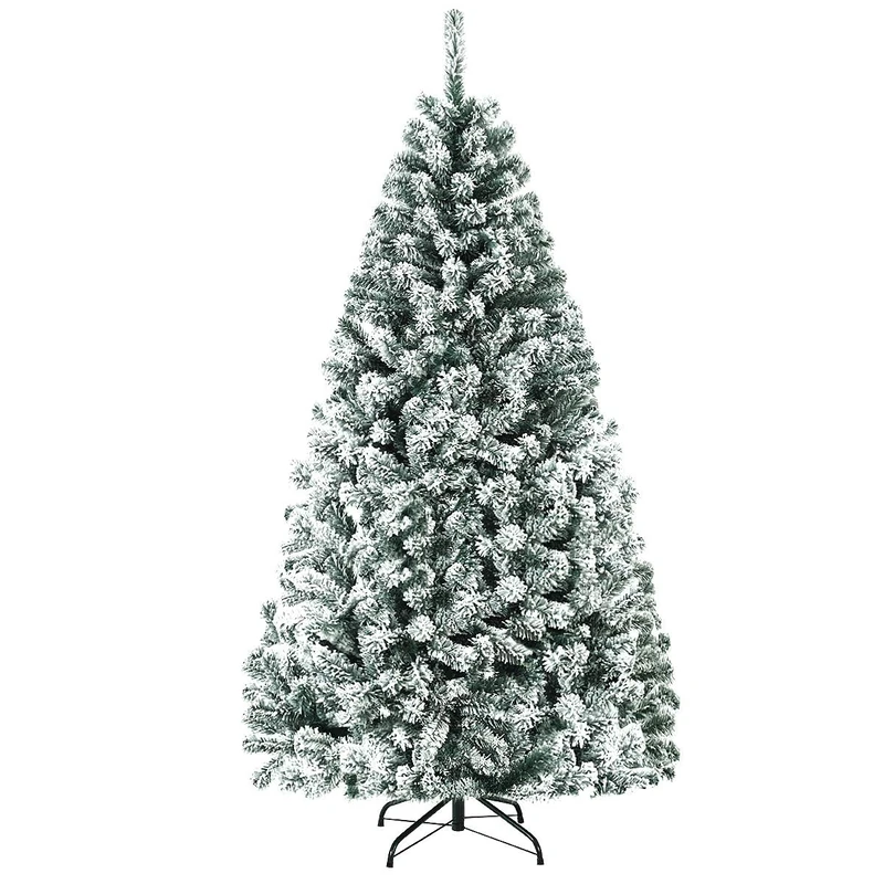 FANTASK Artificial Christmas Trees, Polyvinyl Chloride, Green + White, 180 cm