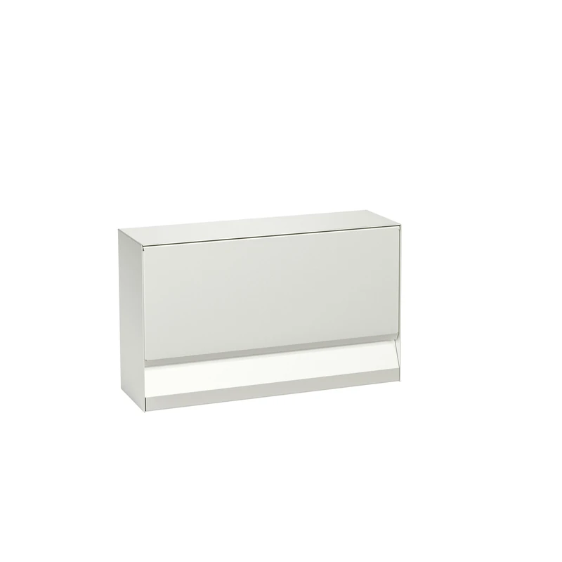 RENZ Erwin 611001 Newspaper Box (Colour Traffic White - RAL 9016M, Flap Opens Outwards, Includes Mounting Material and "Newspaper" Sticker, Size 117 x 375 x 226 mm)